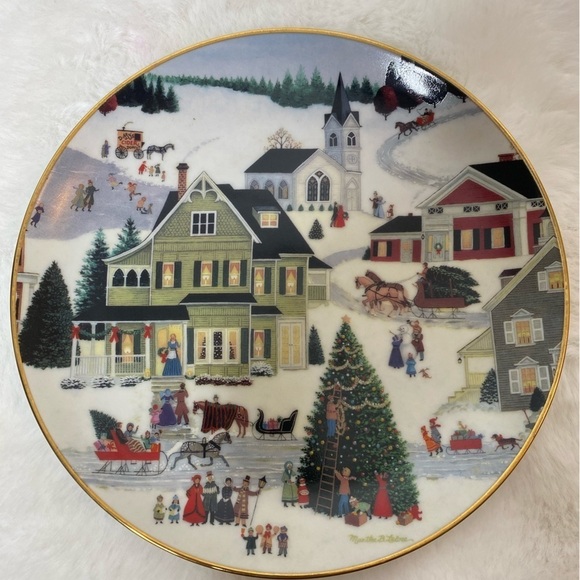 Christmas On Main Street Plate Martha B. Leone Celebration of Yesteryear - Picture 2 of 5